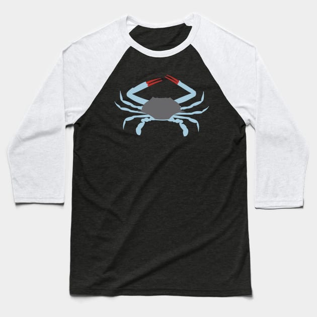 Blue Crab Baseball T-Shirt by evisionarts